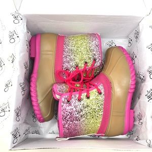 olivia miller glitter duck boots